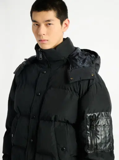 Balmain Padded nylon and leather jacket | Thumbnail 5 Balmain Padded nylon and leather jacket | Thumbnail 5