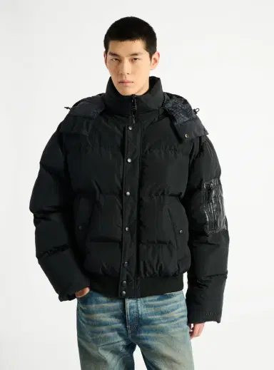 Balmain Padded nylon and leather jacket | Thumbnail 7 Balmain Padded nylon and leather jacket | Thumbnail 7