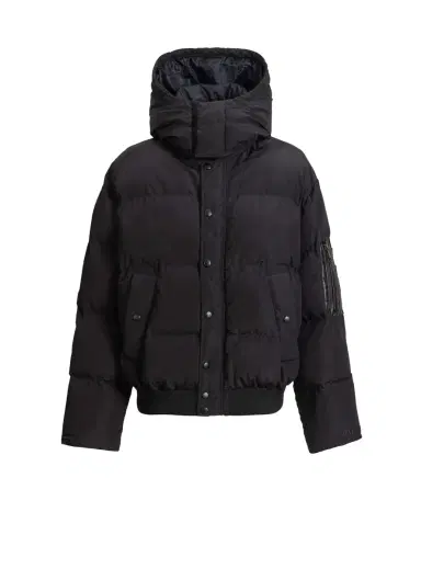 Balmain Padded nylon and leather jacket | Thumbnail 1 Balmain Padded nylon and leather jacket | Thumbnail 1