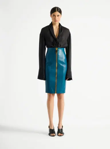 Balmain Zipped lambskin skirt | Thumbnail 3 Balmain Zipped lambskin skirt | Thumbnail 3