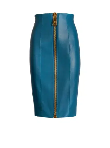 Balmain Zipped lambskin skirt | Thumbnail 1 Balmain Zipped lambskin skirt | Thumbnail 1