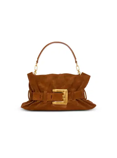 Balmain Anthem Medium suede leather bag | Thumbnail 1 Balmain Anthem Medium suede leather bag | Thumbnail 1