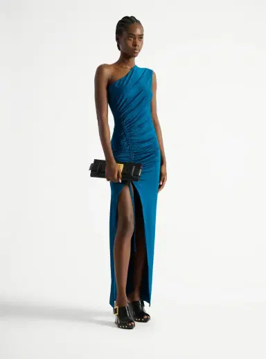 Balmain Long draped jersey dress | Thumbnail 2 Balmain Long draped jersey dress | Thumbnail 2