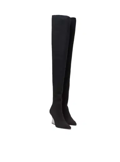 Balmain Wedge knit thigh-high boots | Thumbnail 2 Balmain Wedge knit thigh-high boots | Thumbnail 2