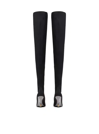 Balmain Wedge knit thigh-high boots | Thumbnail 3 Balmain Wedge knit thigh-high boots | Thumbnail 3