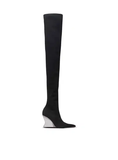 Balmain Wedge knit thigh-high boots | Thumbnail 1 Balmain Wedge knit thigh-high boots | Thumbnail 1