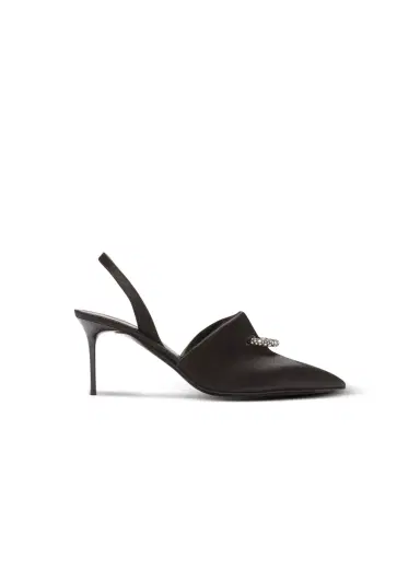 Balmain Satin slingbacks with piercing | Thumbnail 1 Balmain Satin slingbacks with piercing | Thumbnail 1