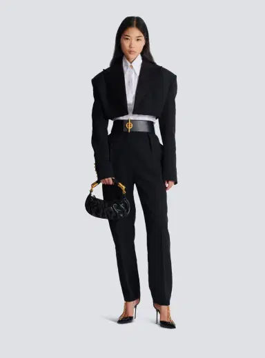 Balmain Cropped grain de poudre jacket | Thumbnail 2 Balmain Cropped grain de poudre jacket | Thumbnail 2