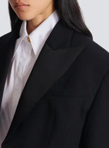 Balmain Cropped grain de poudre jacket | Thumbnail 5 Balmain Cropped grain de poudre jacket | Thumbnail 5