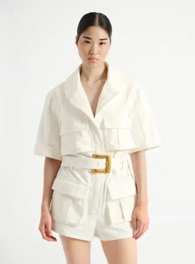 Balmain Belted denim playsuit | Thumbnail 6 Balmain Belted denim playsuit | Thumbnail 6
