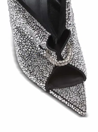 Balmain Suede and rhinestone mules with front piercing | Thumbnail 5 Balmain Suede and rhinestone mules with front piercing | Thumbnail 5