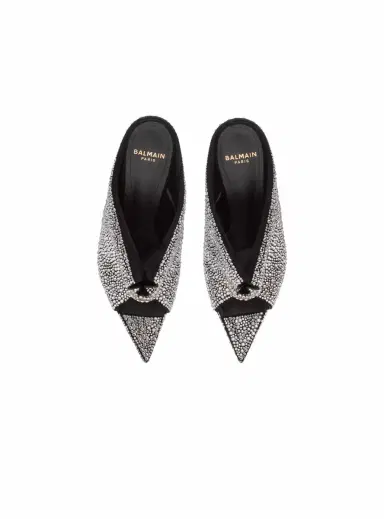 Balmain Suede and rhinestone mules with front piercing | Thumbnail 6 Balmain Suede and rhinestone mules with front piercing | Thumbnail 6