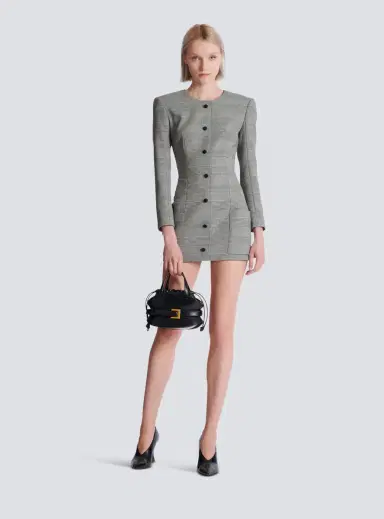 Balmain Short dress in Prince of Wales jacquard | Thumbnail 2 Balmain Short dress in Prince of Wales jacquard | Thumbnail 2