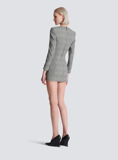 Balmain Short dress in Prince of Wales jacquard | Thumbnail 4 Balmain Short dress in Prince of Wales jacquard | Thumbnail 4