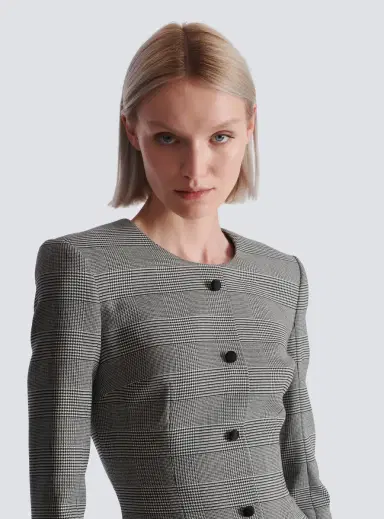 Balmain Short dress in Prince of Wales jacquard | Thumbnail 7 Balmain Short dress in Prince of Wales jacquard | Thumbnail 7