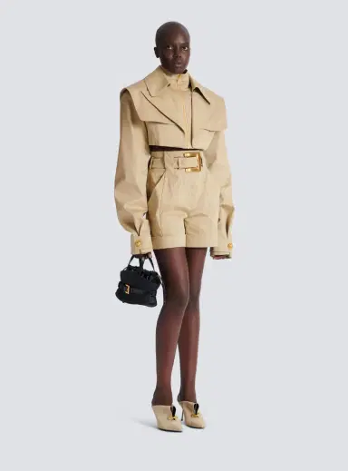 Balmain Cropped gabardine jacket | Thumbnail 2 Balmain Cropped gabardine jacket | Thumbnail 2