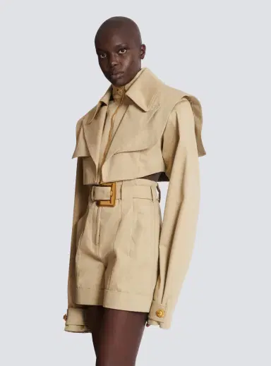 Balmain Cropped gabardine jacket | Thumbnail 6 Balmain Cropped gabardine jacket | Thumbnail 6