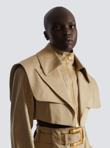 Balmain Cropped gabardine jacket | Thumbnail 7 Balmain Cropped gabardine jacket | Thumbnail 7