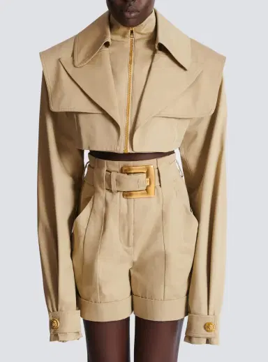 Balmain Cropped gabardine jacket | Thumbnail 8 Balmain Cropped gabardine jacket | Thumbnail 8
