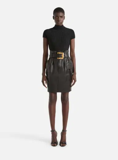 Balmain Belted lambskin skirt | Thumbnail 2 Balmain Belted lambskin skirt | Thumbnail 2