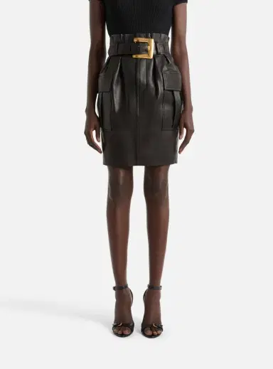 Balmain Belted lambskin skirt | Thumbnail 4 Balmain Belted lambskin skirt | Thumbnail 4
