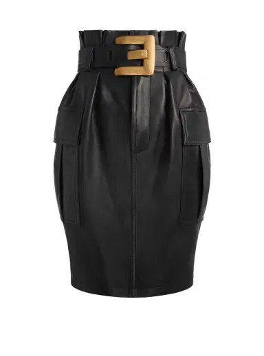 Balmain Belted lambskin skirt | Thumbnail 1 Balmain Belted lambskin skirt | Thumbnail 1