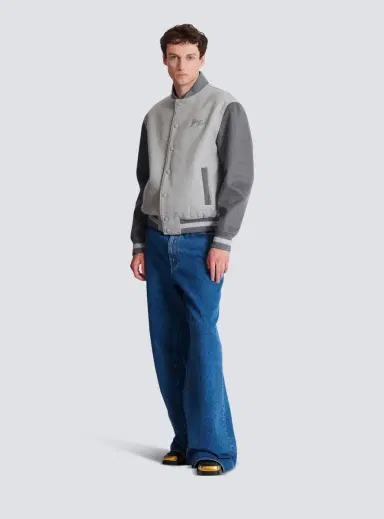 Balmain Wool and cashmere varsity jacket | Thumbnail 2 Balmain Wool and cashmere varsity jacket | Thumbnail 2