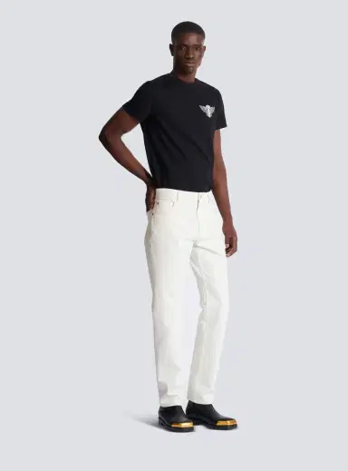 Balmain White denim straight-cut jeans | Thumbnail 3 Balmain White denim straight-cut jeans | Thumbnail 3