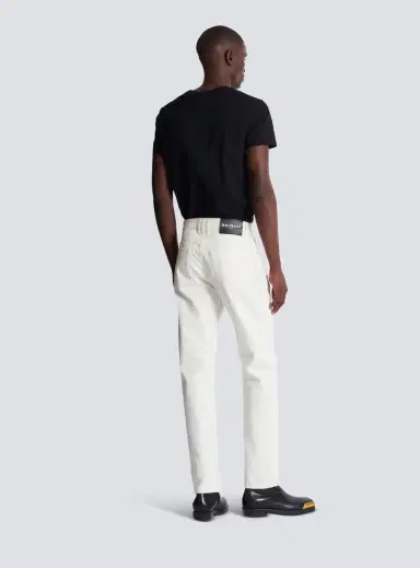 Balmain White denim straight-cut jeans | Thumbnail 4 Balmain White denim straight-cut jeans | Thumbnail 4