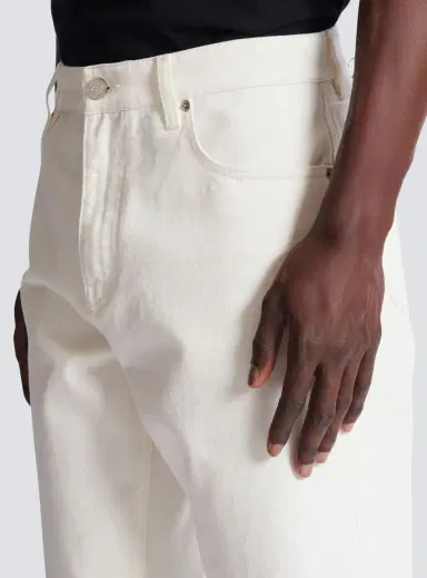 Balmain White denim straight-cut jeans | Thumbnail 7 Balmain White denim straight-cut jeans | Thumbnail 7