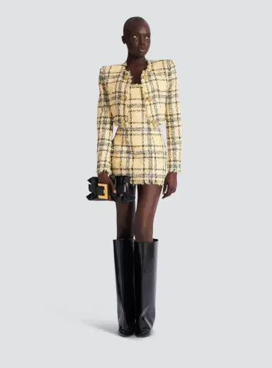 Balmain Short strappy dress in glitter tweed | Thumbnail 2 Balmain Short strappy dress in glitter tweed | Thumbnail 2