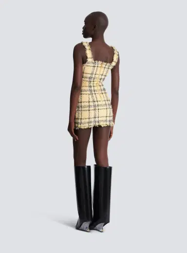 Balmain Short strappy dress in glitter tweed | Thumbnail 4 Balmain Short strappy dress in glitter tweed | Thumbnail 4