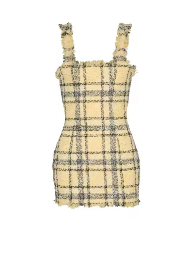 Balmain Short strappy dress in glitter tweed | Thumbnail 1 Balmain Short strappy dress in glitter tweed | Thumbnail 1