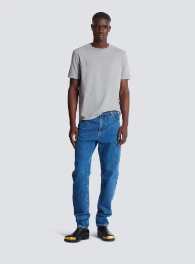 Balmain Blue denim straight-cut jeans | Thumbnail 2 Balmain Blue denim straight-cut jeans | Thumbnail 2