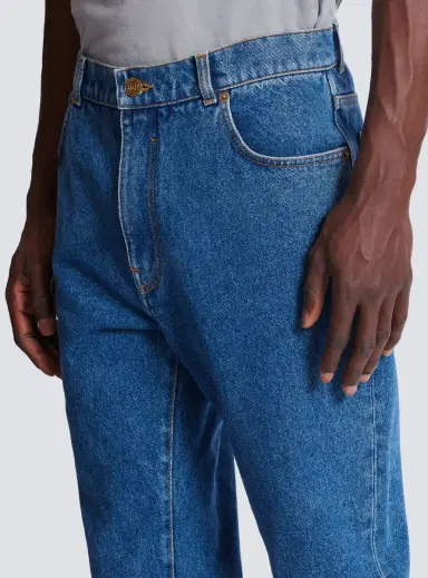 Balmain Blue denim straight-cut jeans | Thumbnail 5 Balmain Blue denim straight-cut jeans | Thumbnail 5