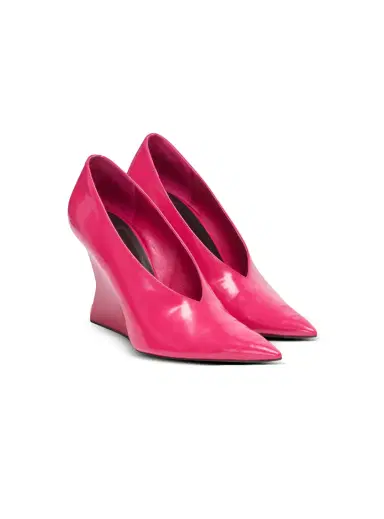 Balmain Shiny lambskin Wedge pumps | Thumbnail 3 Balmain Shiny lambskin Wedge pumps | Thumbnail 3