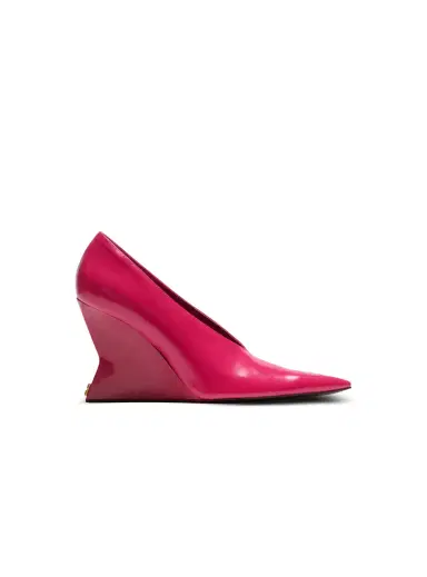 Balmain Shiny lambskin Wedge pumps | Thumbnail 1 Balmain Shiny lambskin Wedge pumps | Thumbnail 1