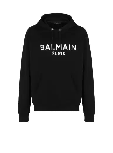 Balmain Hooded cotton sweatshirt with Paris logo print | Thumbnail 1 Balmain Hooded cotton sweatshirt with Paris logo print | Thumbnail 1