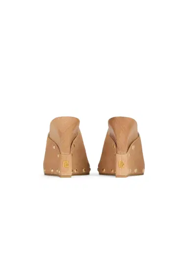 Balmain Wedge clogs in wood and suede | Thumbnail 4 Balmain Wedge clogs in wood and suede | Thumbnail 4