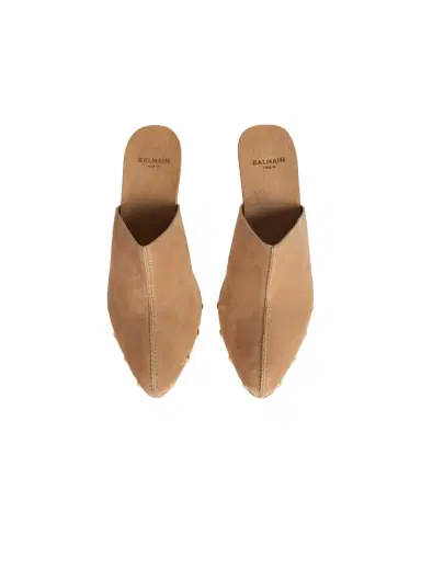 Balmain Wedge clogs in wood and suede | Thumbnail 6 Balmain Wedge clogs in wood and suede | Thumbnail 6