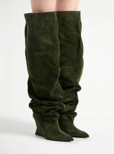 Balmain Suede leather Wedge thigh-high boots | Thumbnail 2 Balmain Suede leather Wedge thigh-high boots | Thumbnail 2
