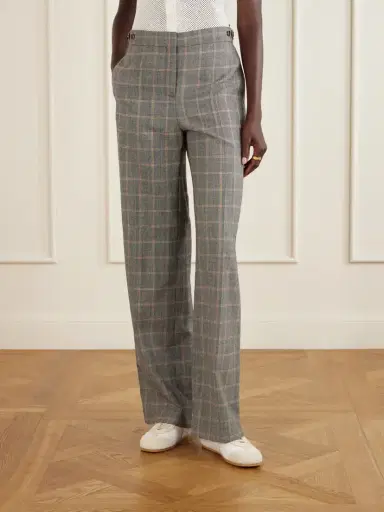 Stella McCartney Checked Wool Straight-leg Pants | Thumbnail 3 Stella McCartney Checked Wool Straight-leg Pants | Thumbnail 3