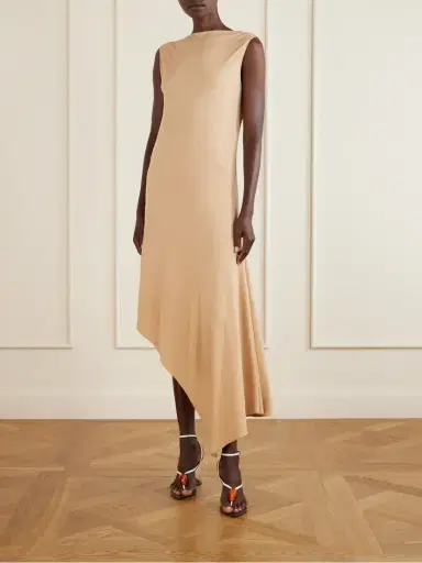 Alaïa Asymmetrical Crepe-jersey Midi Dress | Thumbnail 2 Alaïa Asymmetrical Crepe-jersey Midi Dress | Thumbnail 2