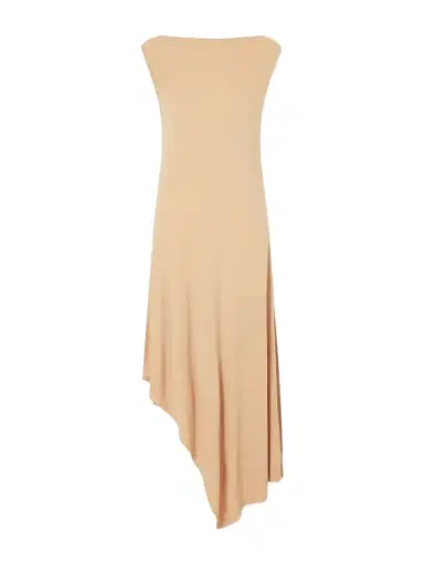 Alaïa Asymmetrical Crepe-jersey Midi Dress | Thumbnail 1 Alaïa Asymmetrical Crepe-jersey Midi Dress | Thumbnail 1