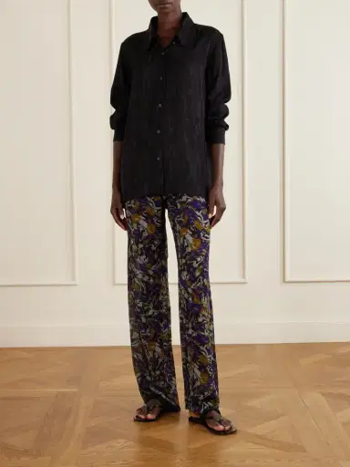 Dries Van Noten Printed Georgette Straight-leg Pants | Thumbnail 2 Dries Van Noten Printed Georgette Straight-leg Pants | Thumbnail 2