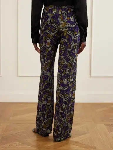 Dries Van Noten Printed Georgette Straight-leg Pants | Thumbnail 4 Dries Van Noten Printed Georgette Straight-leg Pants | Thumbnail 4
