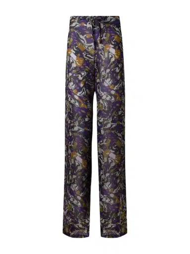 Dries Van Noten Printed Georgette Straight-leg Pants | Thumbnail 1 Dries Van Noten Printed Georgette Straight-leg Pants | Thumbnail 1