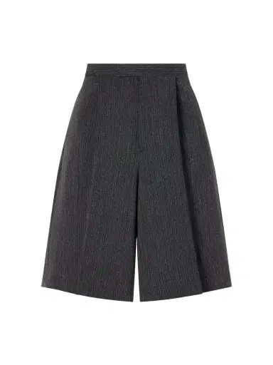 MM6 MAISON MARGIELA Striped Pleated Mélange-twill Shorts | Thumbnail 1 MM6 MAISON MARGIELA Striped Pleated Mélange-twill Shorts | Thumbnail 1