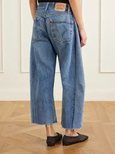 B SIDES Vintage Lasso Distressed Frayed Paneled Paint-splatter Wide-leg Jeans | Thumbnail 3 B SIDES Vintage Lasso Distressed Frayed Paneled Paint-splatter Wide-leg Jeans | Thumbnail 3