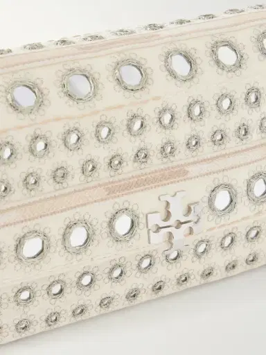 Tory Burch Charlie Embellished Embroidered Canvas Shoulder Bag | Thumbnail 5 Tory Burch Charlie Embellished Embroidered Canvas Shoulder Bag | Thumbnail 5